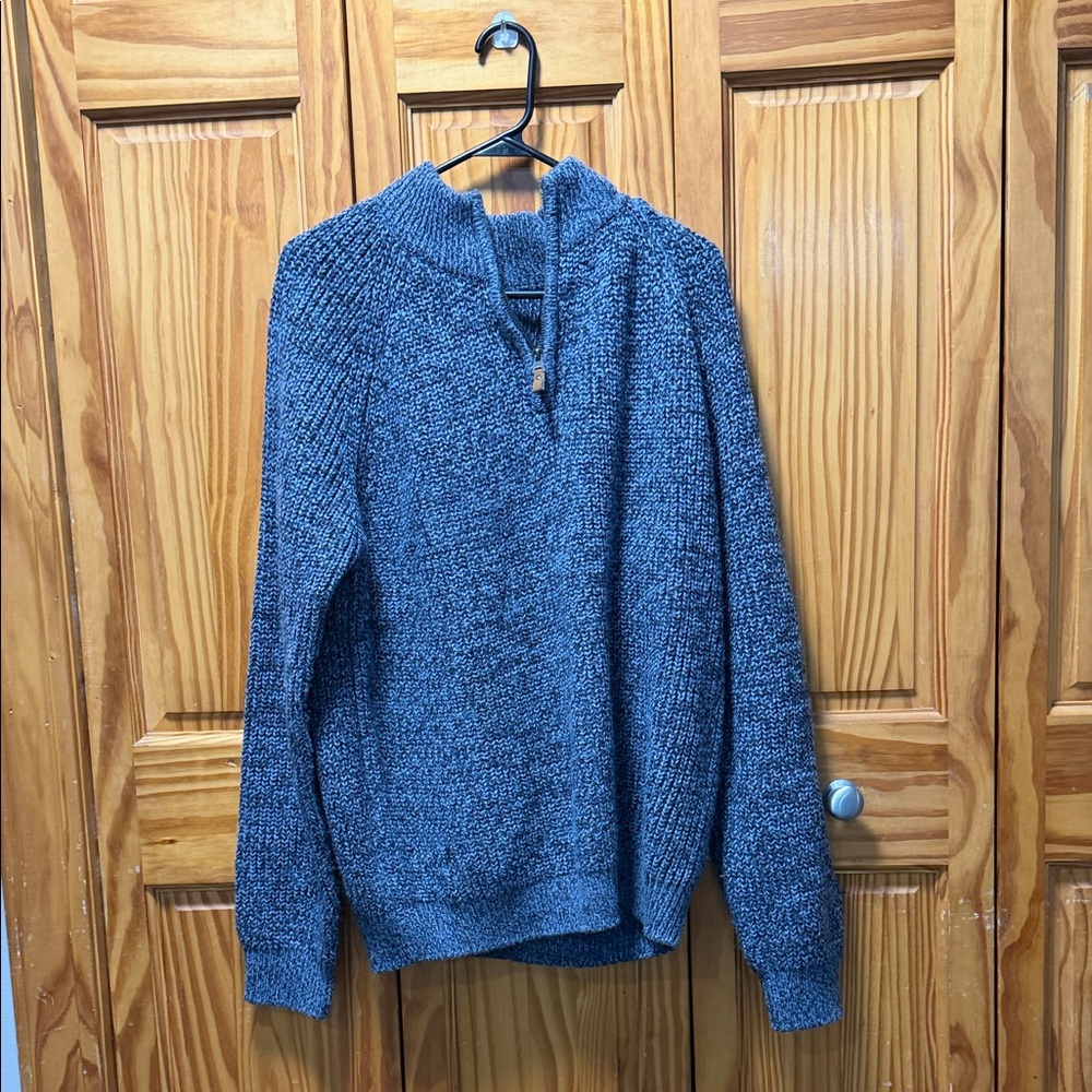 Emerald Men's Heathered Blue Zip-Up Sweater